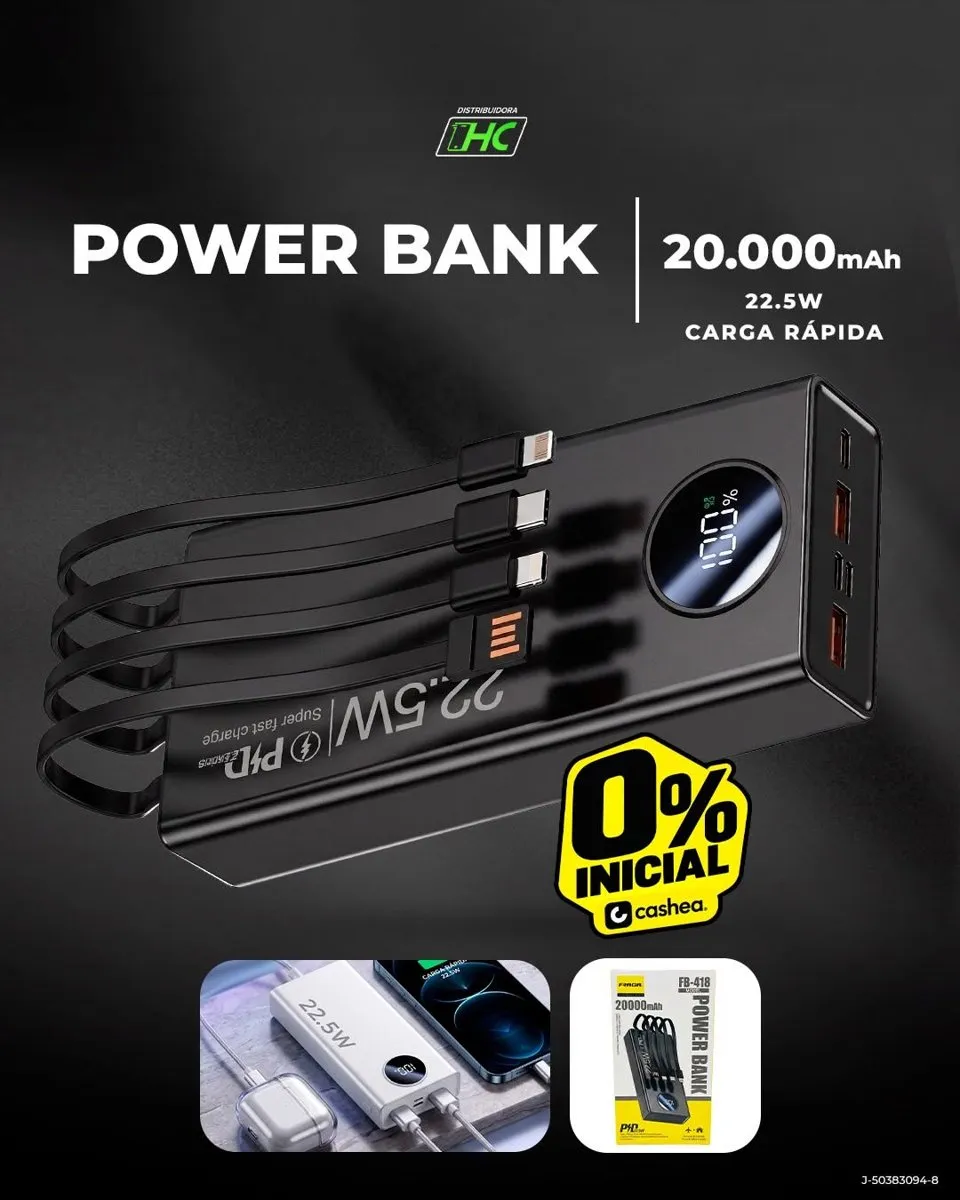 Power Bank 20.000 mAh · 22,5 W