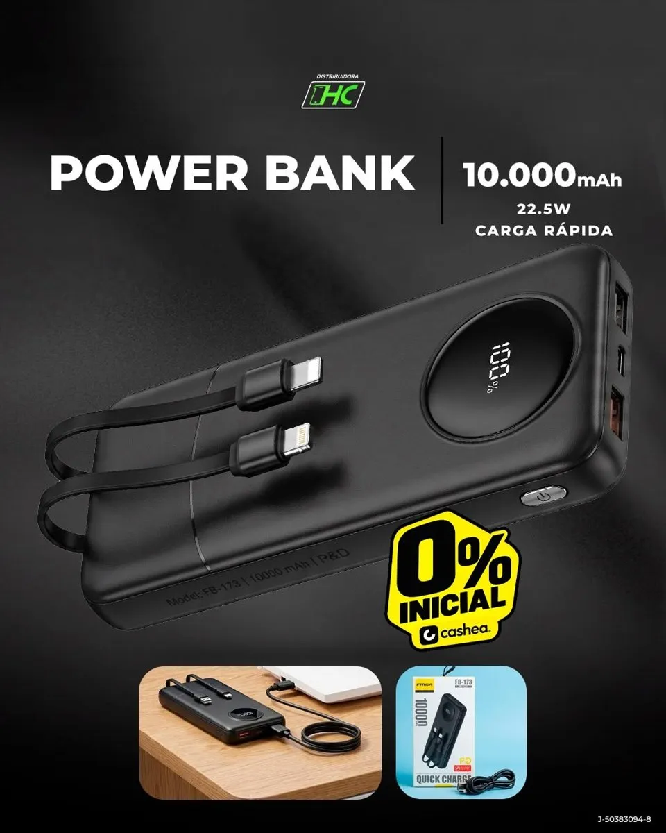 Power Bank 10.000 mAh · 22,5 W